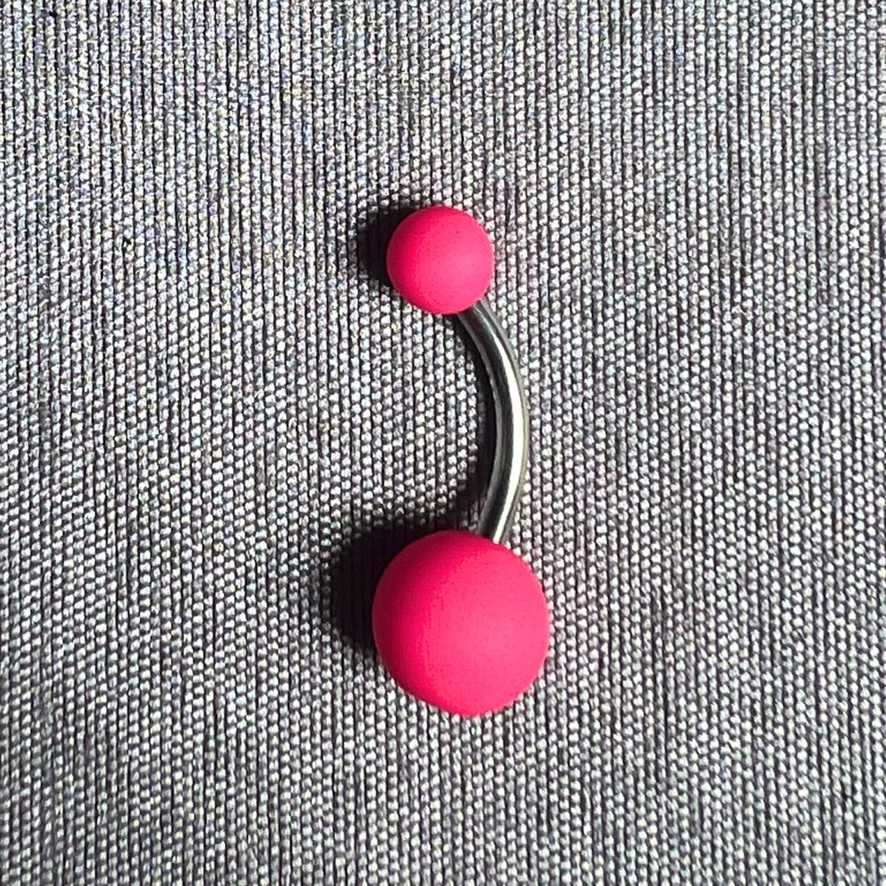 Pink Matte 14G Belly Button Ring